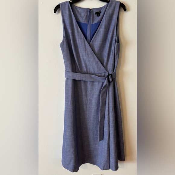 Ann Taylor Dresses & Skirts - Ann Taylor Blue Sleeveless Faux Wrap Dress